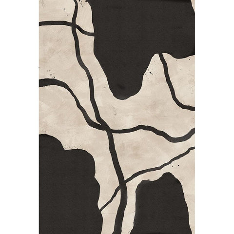 Scribbles White Modern Wood Framed Art Print by JJ Design