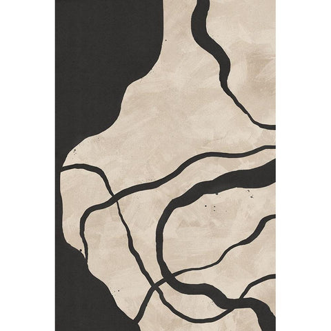 Scribbles III White Modern Wood Framed Art Print by JJ Design