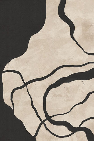 Scribbles III White Modern Wood Framed Art Print with Double Matting by JJ Design