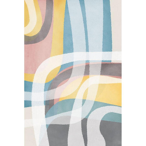 Soft Shapes Black Modern Wood Framed Art Print with Double Matting by JJ Design