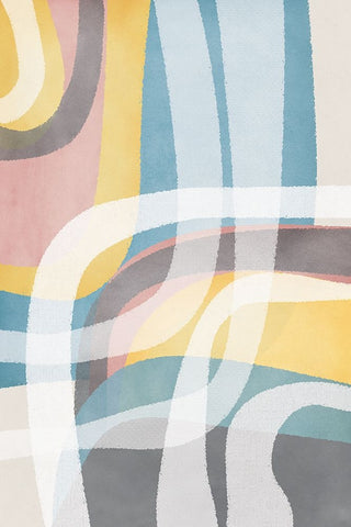 Soft Shapes White Modern Wood Framed Art Print with Double Matting by JJ Design