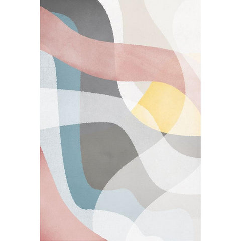 Soft Shapes II White Modern Wood Framed Art Print by JJ Design