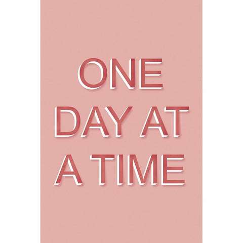 One Day at a Time White Modern Wood Framed Art Print by JJ Design