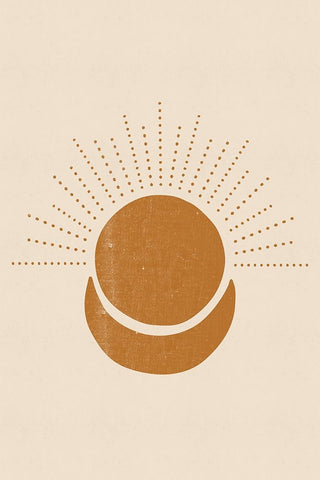 Sun and Moon White Modern Wood Framed Art Print with Double Matting by JJ Design