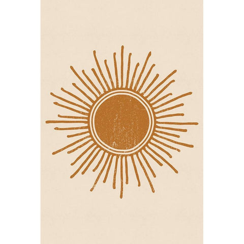 Sun Black Modern Wood Framed Art Print with Double Matting by JJ Design