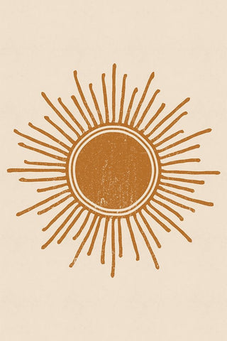 Sun White Modern Wood Framed Art Print with Double Matting by JJ Design