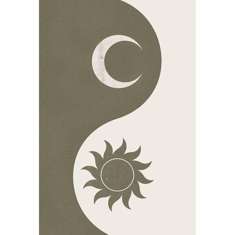 Yin Yang Black Modern Wood Framed Art Print by JJ Design