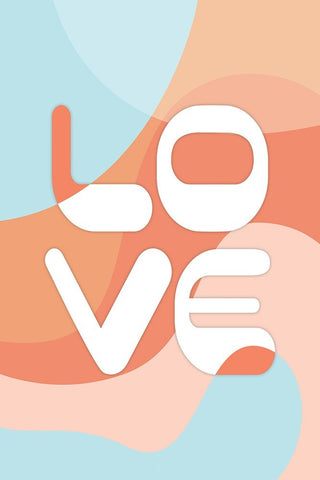 Love White Modern Wood Framed Art Print with Double Matting by JJ Design