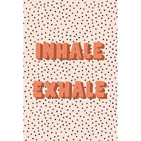Inhale-Exhale White Modern Wood Framed Art Print by JJ Design