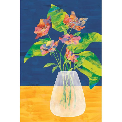 Flower Vase White Modern Wood Framed Art Print by JJ Design