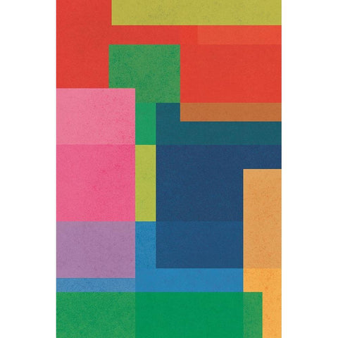 Geometric Squares Black Modern Wood Framed Art Print by JJ Design