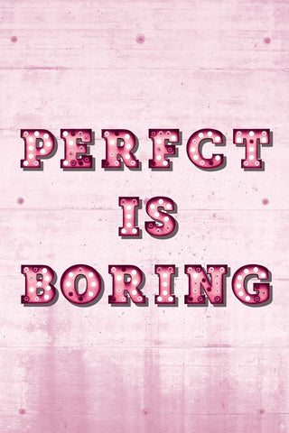 Perfect is Boring White Modern Wood Framed Art Print with Double Matting by JJ Design