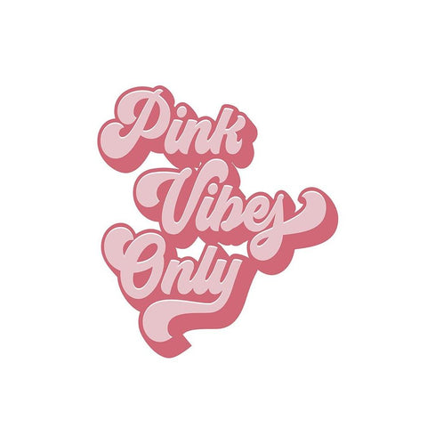 Pink Vibes Only Black Modern Wood Framed Art Print by JJ Design