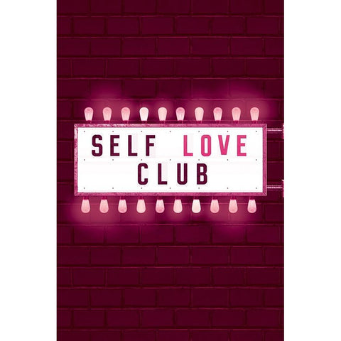 Self Love Club Black Modern Wood Framed Art Print by JJ Design