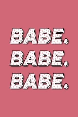 Babe. Babe. Babe. Black Ornate Wood Framed Art Print with Double Matting by JJ Design