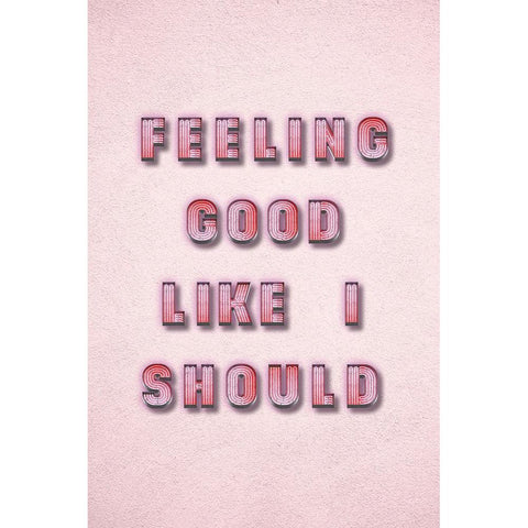 Feeling Good Black Modern Wood Framed Art Print with Double Matting by JJ Design