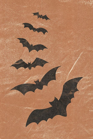 Bats Black Ornate Wood Framed Art Print with Double Matting by JJ Design