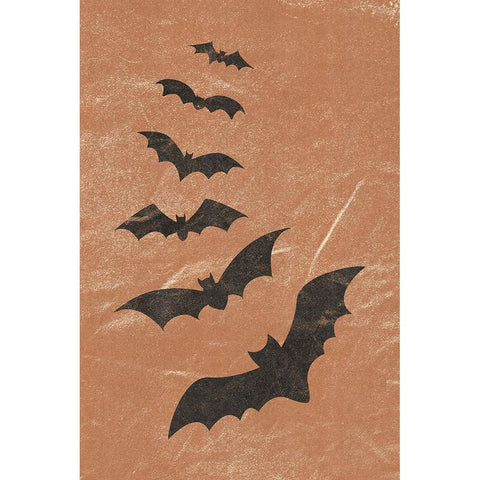Bats White Modern Wood Framed Art Print by JJ Design