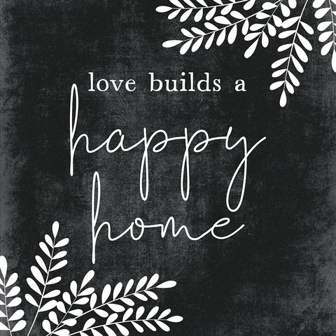A Happy Home White Modern Wood Framed Art Print with Double Matting by JJ Design