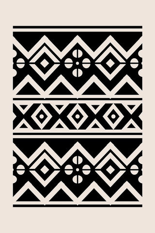 Mud Cloth III White Modern Wood Framed Art Print with Double Matting by JJ Design