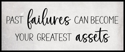 Past Failures Black Modern Wood Framed Art Print by JJ Design