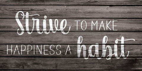 Happiness is a Habit Black Ornate Wood Framed Art Print with Double Matting by JJ Design