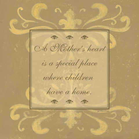 A Mothers Heart Gold Ornate Wood Framed Art Print with Double Matting by Moulton, Jo