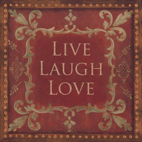 Live Laugh Love White Modern Wood Framed Art Print by Moulton, Jo
