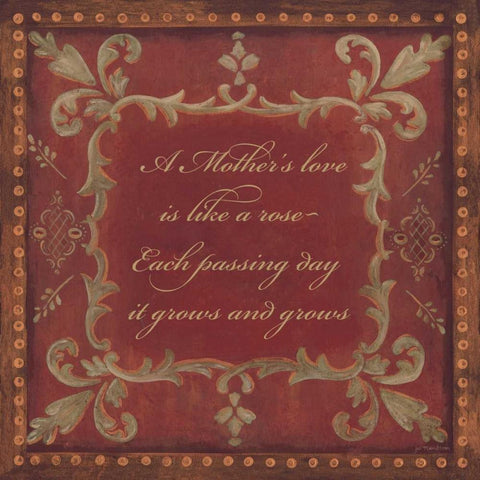 A Mothers Love Black Ornate Wood Framed Art Print with Double Matting by Moulton, Jo