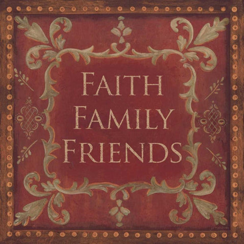 Faith-Family-Friends White Modern Wood Framed Art Print with Double Matting by Moulton, Jo