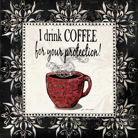 Coffee Black Modern Wood Framed Art Print by Moulton, Jo