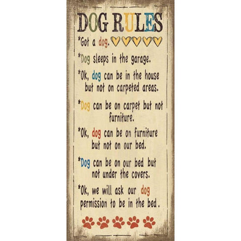 Dog Rules Gold Ornate Wood Framed Art Print with Double Matting by Moulton, Jo