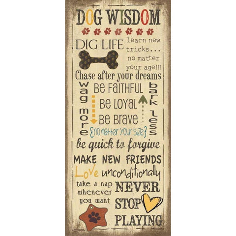 Dog Wisdom White Modern Wood Framed Art Print by Moulton, Jo