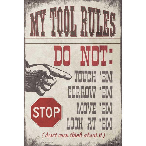 My Tool Rules Black Modern Wood Framed Art Print with Double Matting by Moulton, Jo