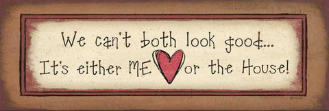 Me or the House White Modern Wood Framed Art Print with Double Matting by Moulton, Jo