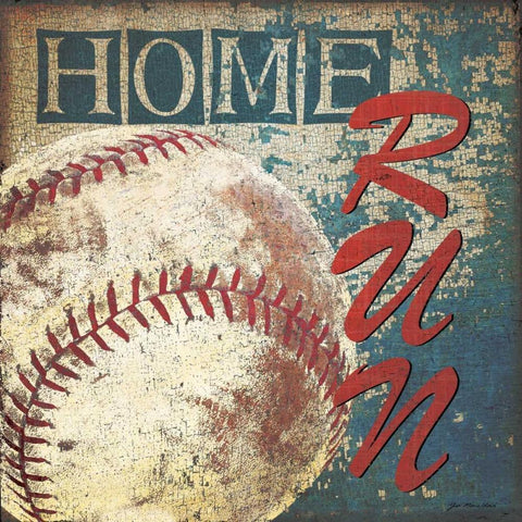 Home Run White Modern Wood Framed Art Print with Double Matting by Moulton, Jo