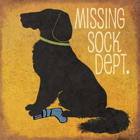 Missing Sock Department Black Modern Wood Framed Art Print with Double Matting by Moulton, Jo