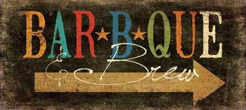 BBQ and Brew White Modern Wood Framed Art Print with Double Matting by Moulton, Jo