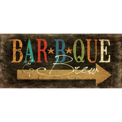 BBQ and Brew Black Modern Wood Framed Art Print by Moulton, Jo