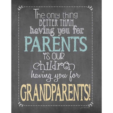 Parents Grandparents Black Modern Wood Framed Art Print with Double Matting by Moulton, Jo