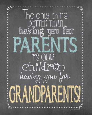 Parents Grandparents White Modern Wood Framed Art Print with Double Matting by Moulton, Jo