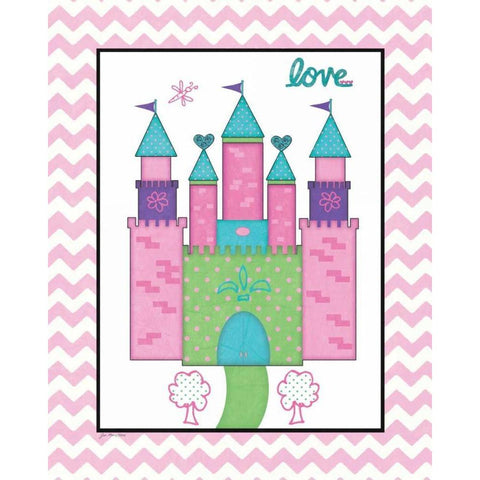 Princess Castle White Modern Wood Framed Art Print by Moulton, Jo