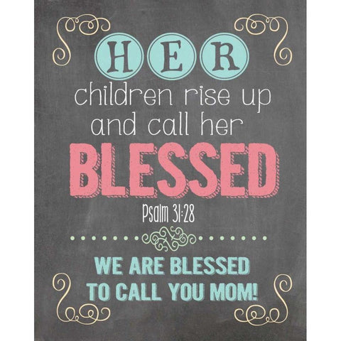 Call Her Blessed White Modern Wood Framed Art Print by Moulton, Jo