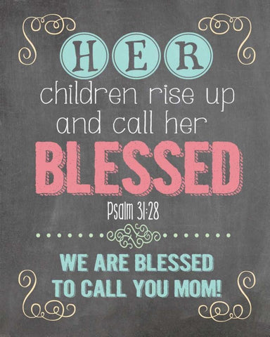 Call Her Blessed Black Ornate Wood Framed Art Print with Double Matting by Moulton, Jo