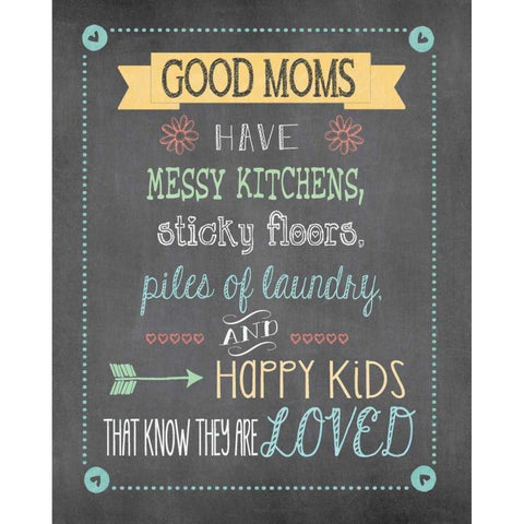 Good Moms Black Modern Wood Framed Art Print by Moulton, Jo