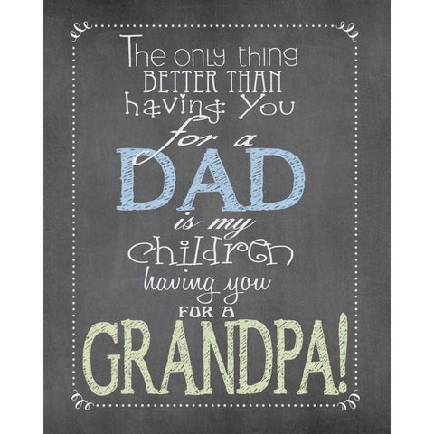 Dad Grandpa Black Modern Wood Framed Art Print by Moulton, Jo