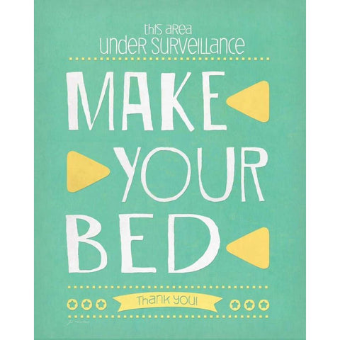 Make Your Bed Black Modern Wood Framed Art Print with Double Matting by Moulton, Jo