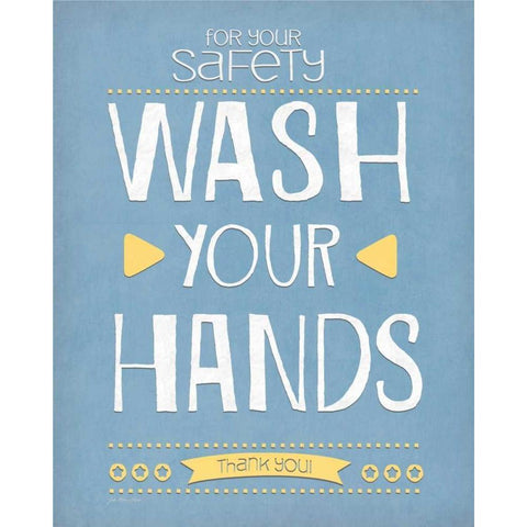 Wash Your Hands White Modern Wood Framed Art Print by Moulton, Jo