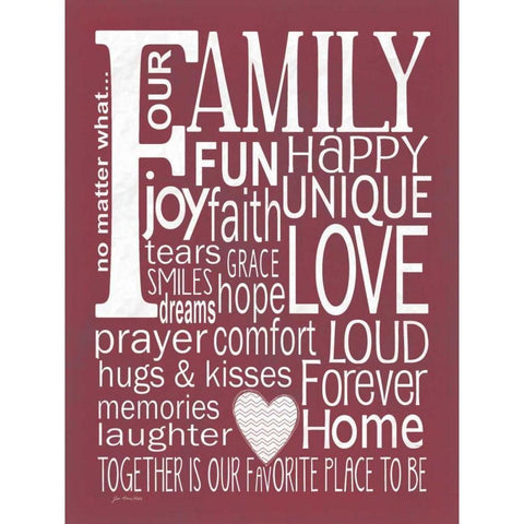 Family - Winter Berry Black Modern Wood Framed Art Print by Moulton, Jo