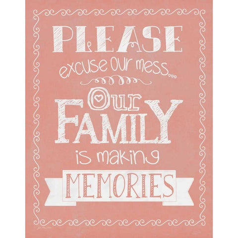 Memories - Coral Black Modern Wood Framed Art Print with Double Matting by Moulton, Jo